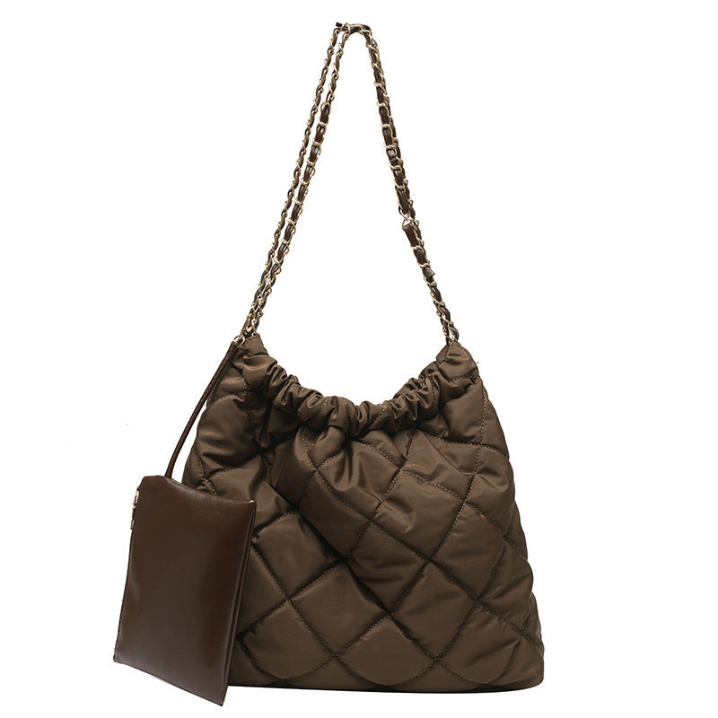 Women’s Large Capacity Rhombus Tote Bag – Fashion Quilted Handbag for Work, Travel & Daily Use