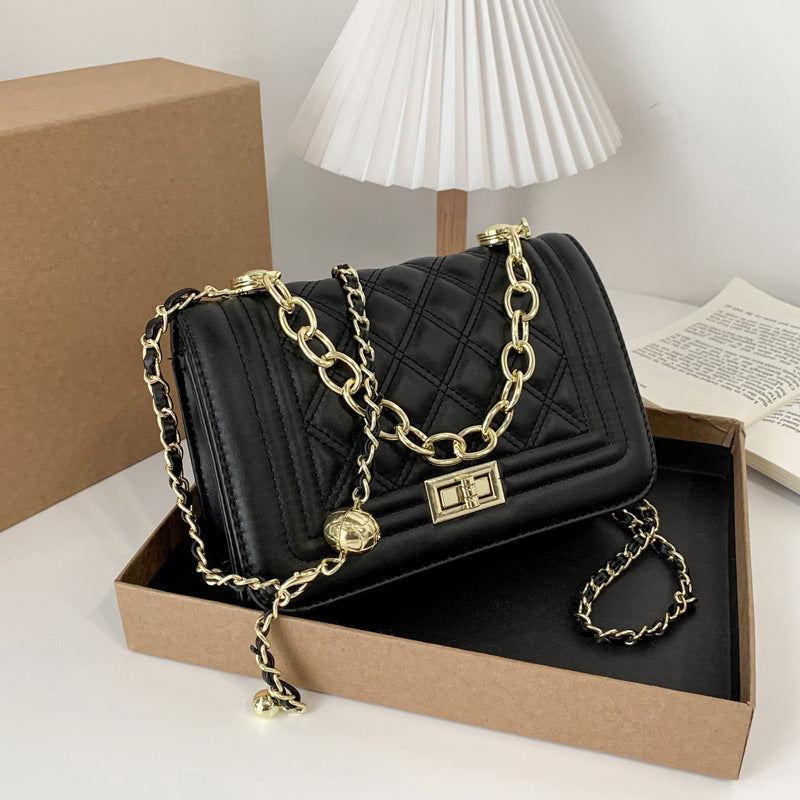 Korean‑Inspired Chain Shoulder Bag – Women’s Trendy Western‑Style Mini Crossbody Purse