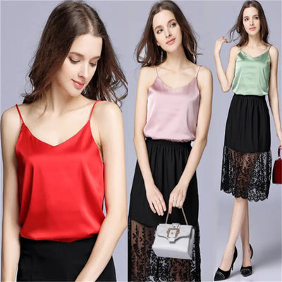 V-Neck Satin Camisole Top