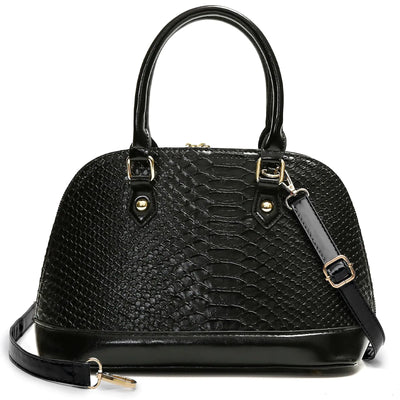 Chic Dome Satchel - Women's Quilted Leather Purse with Handle