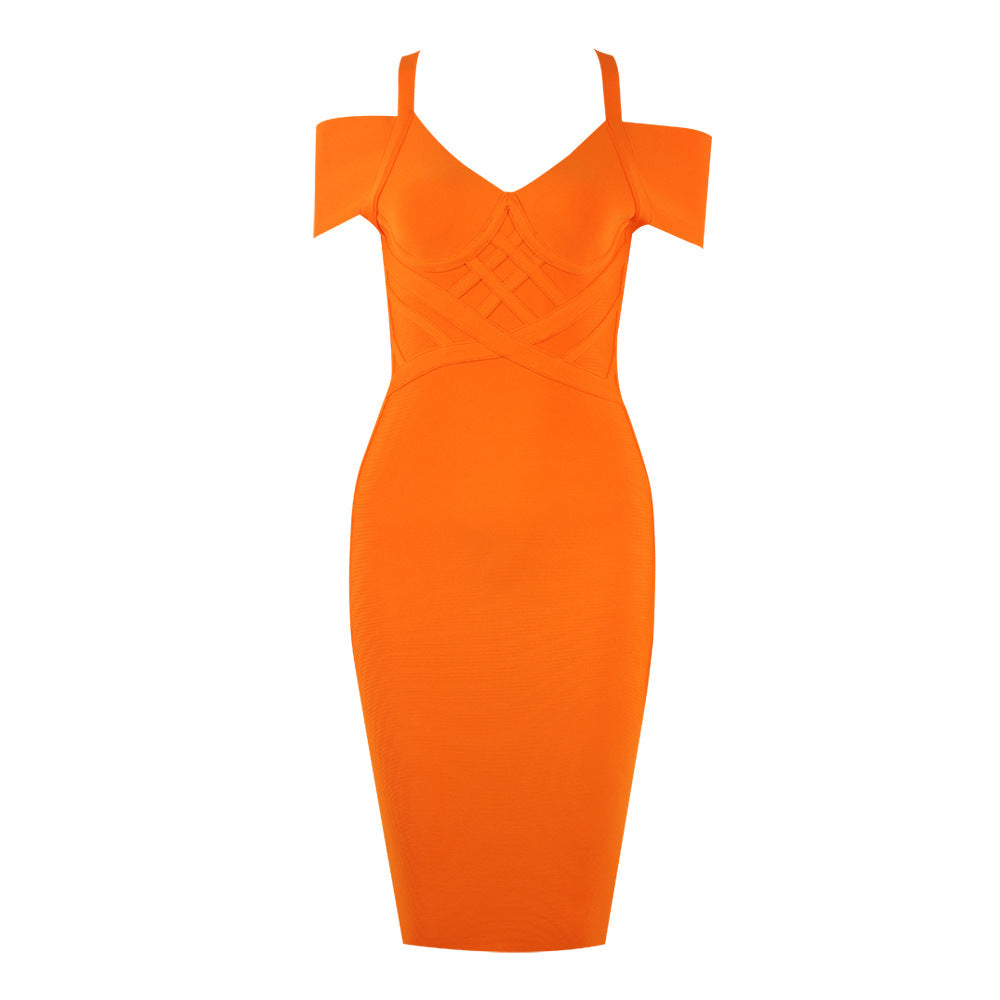 Women’s Elastic Bandage Evening Dress – Bodycon Formal Banquet Dress