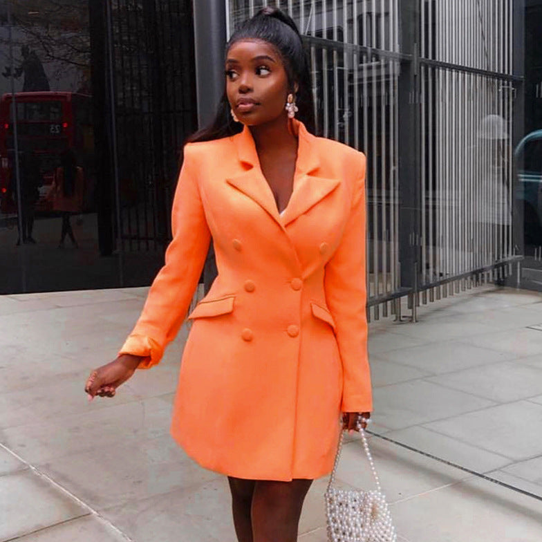 Women’s Solid Color Long Trench Coat – Classic Belted Overcoat for Fall & Winter Elegance