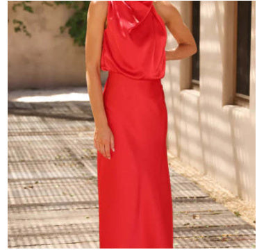 Elegant Summer Sleeveless Midi Dress – Chic Evening Wear for Women