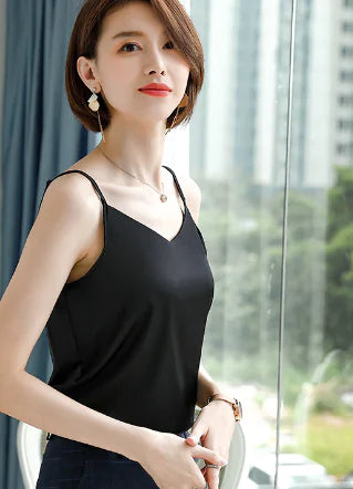 V-Neck Satin Camisole Top