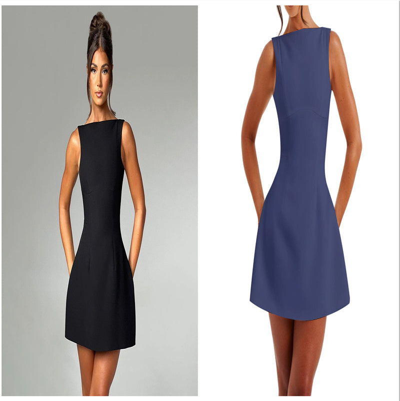 Sexy Slim-Fit Backless Mini Dress – Women’s Sleeveless Summer Bodycon Short Dress
