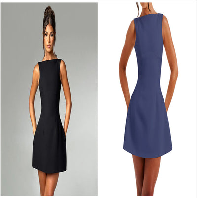 Sexy Slim-Fit Backless Mini Dress – Women’s Sleeveless Summer Bodycon Short Dress