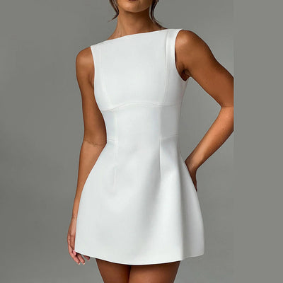Sexy Slim-Fit Backless Mini Dress – Women’s Sleeveless Summer Bodycon Short Dress