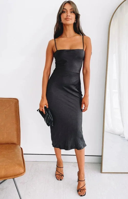 Soft Satin Sleeveless Dress