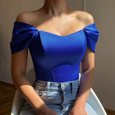 Women’s Fishbone Corset Tube Top – Structured Strapless Bustier Vest with Shoulder Wrap Detail