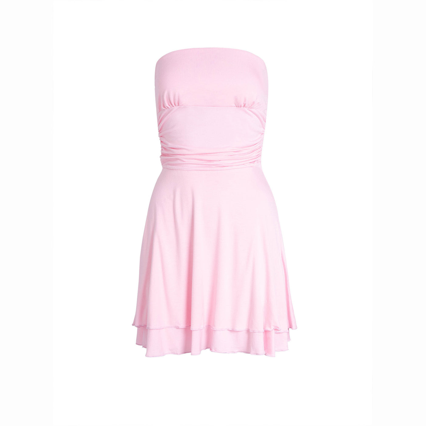 Women’s Sexy Strapless Pleated Mini Dress – Summer Tube-Top Tight Bodycon Short Dress