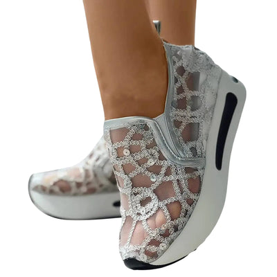 Floral AirMesh Comfort Wedges