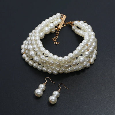 Elegant Pearl Necklace & Earring Set – Timeless Jewelry