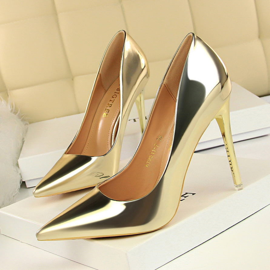 Genuine Leather Pointed Toe Stiletto Pumps for Women – Sexy High Heel Dress Shoes