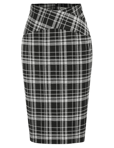 Grace Karin Chic Plaid Pencil Skirt