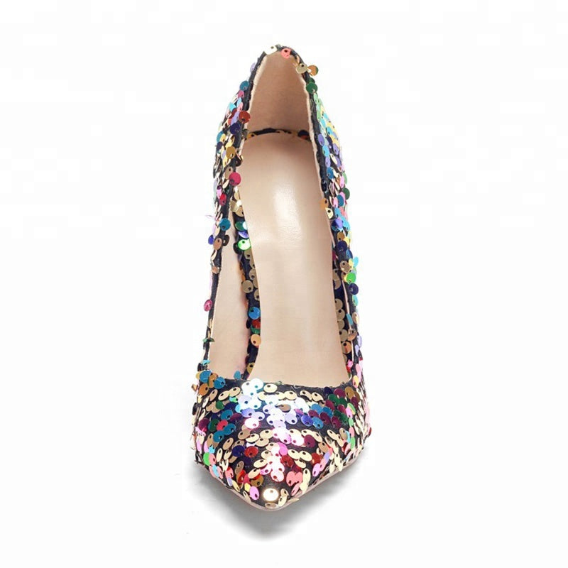 Colorful Glitter High Heel Pumps for Women
