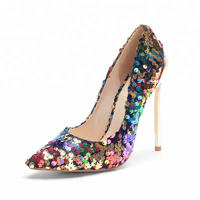 Colorful Glitter High Heel Pumps for Women