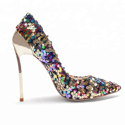 Colorful Glitter High Heel Pumps for Women