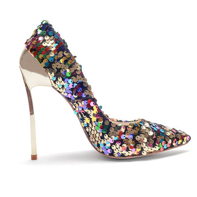Colorful Glitter High Heel Pumps for Women