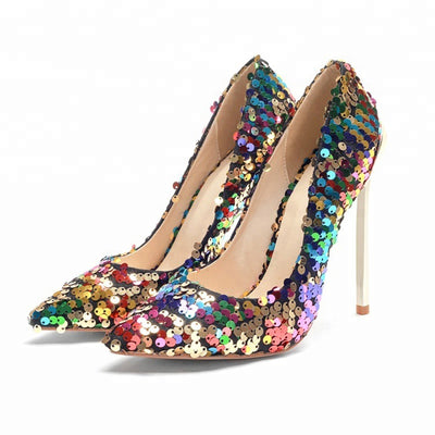 Colorful Glitter High Heel Pumps for Women