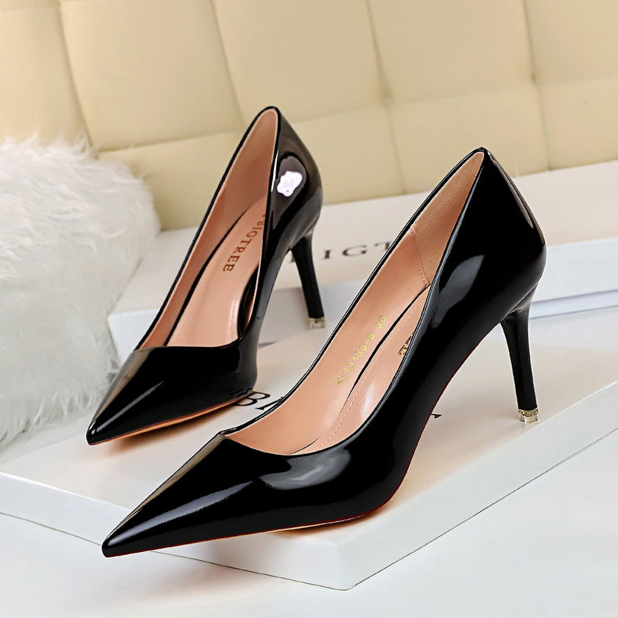 Genuine Leather Pointed Toe Stiletto Pumps for Women – Sexy High Heel Dress Shoes