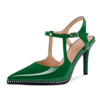 Elegant Beaded Stiletto Slingbacks