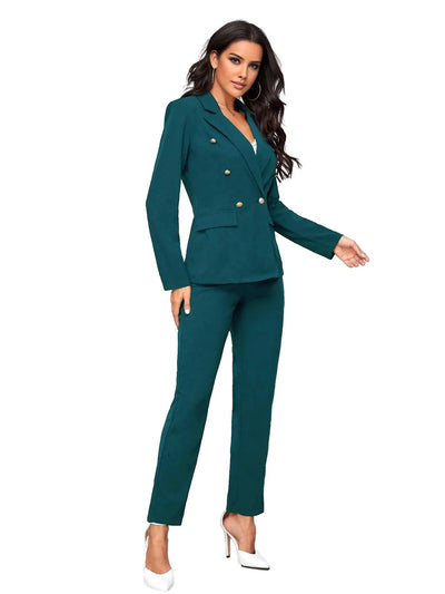 ElegancePlus Teal Business Suit Set for Women