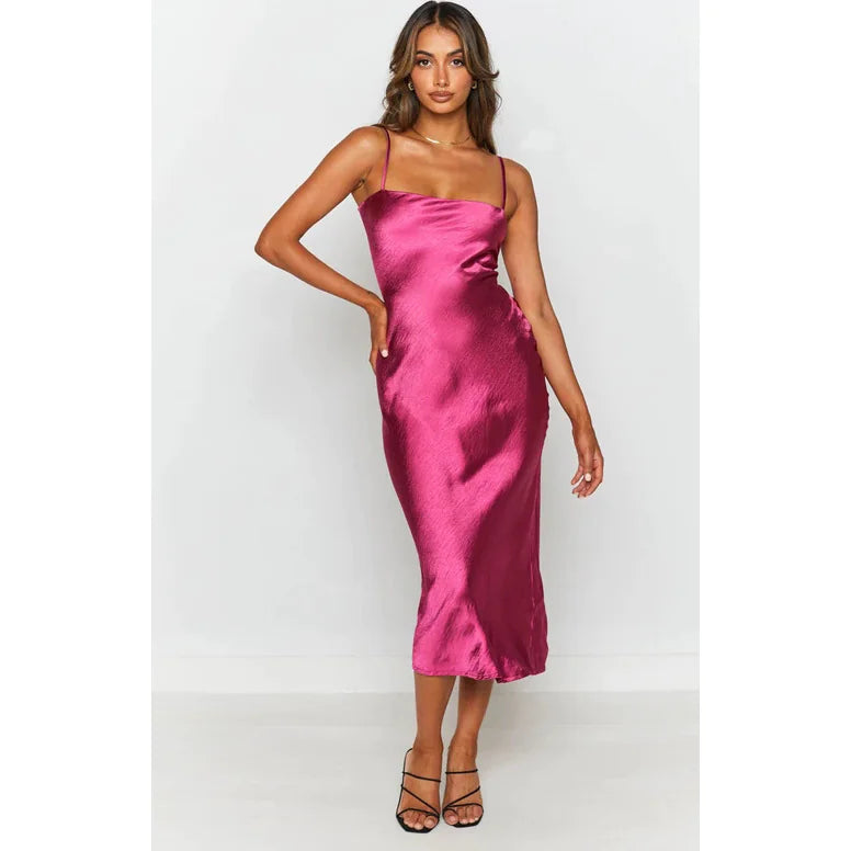 Soft Satin Sleeveless Dress