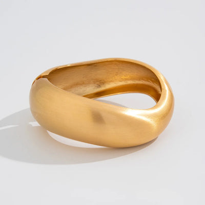 Chunky Heavy Wide Metal Water Drop Bangles