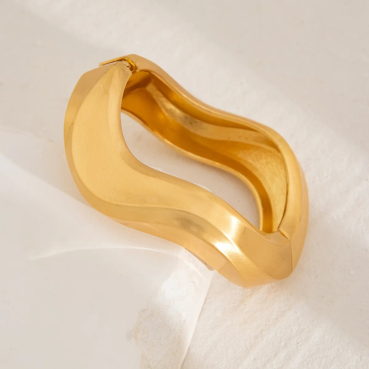 Chunky Heavy Wide Metal Water Drop Bangles