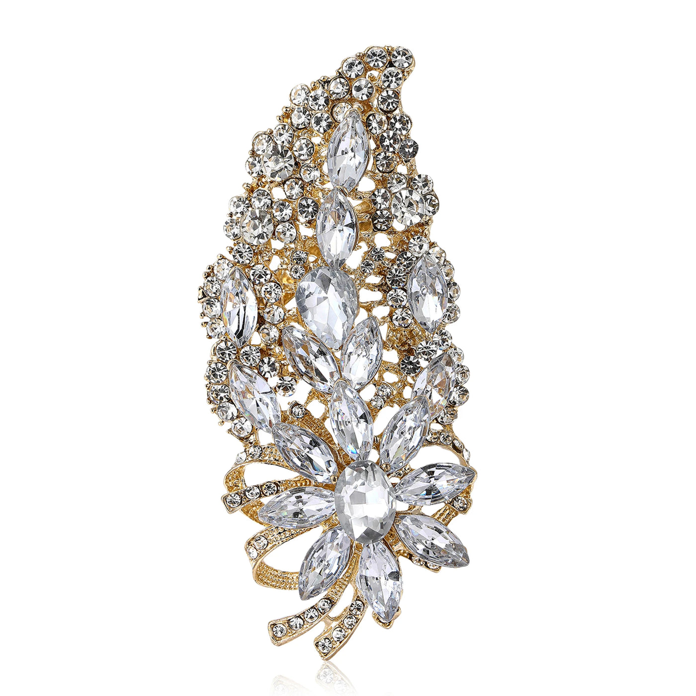 Glamorous Vibrant Rhinestone Flower Brooch