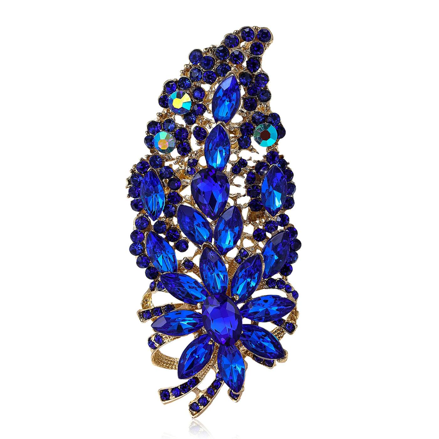 Glamorous Vibrant Rhinestone Flower Brooch