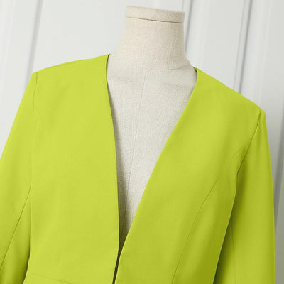 2-Piece Solid Color Pants Suit – Flare Sleeve V-Neck Top & Bell Bottom Trousers