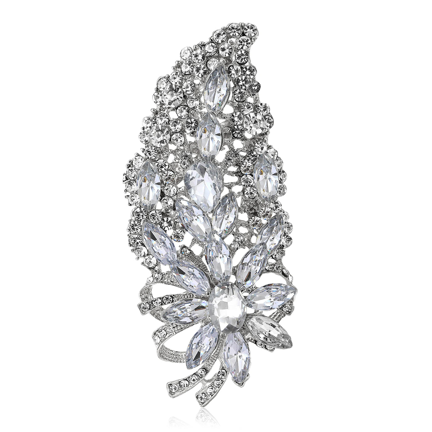 Glamorous Vibrant Rhinestone Flower Brooch