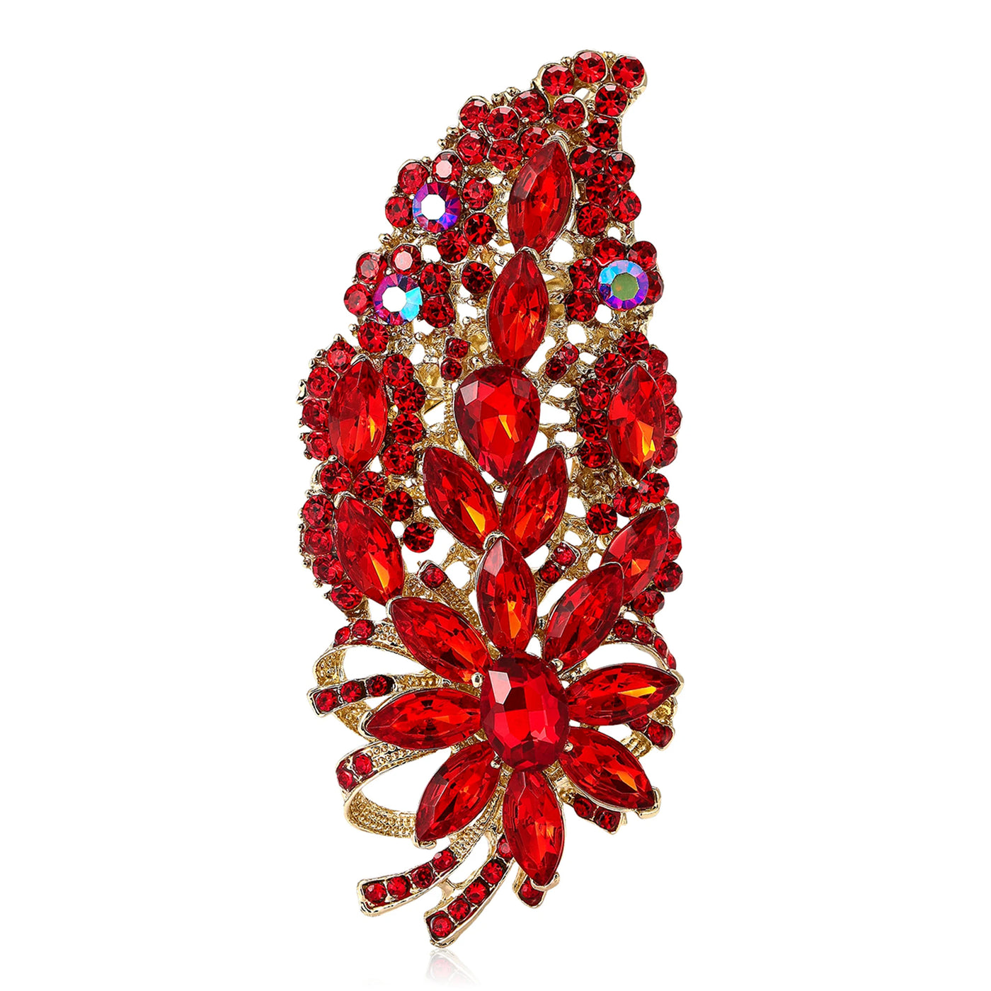 Glamorous Vibrant Rhinestone Flower Brooch