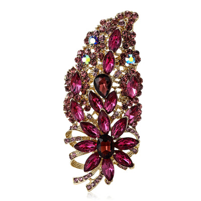 Glamorous Vibrant Rhinestone Flower Brooch