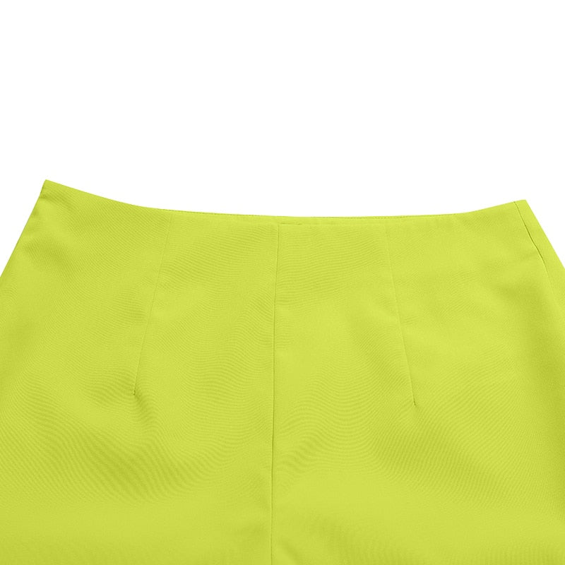 2-Piece Solid Color Pants Suit – Flare Sleeve V-Neck Top & Bell Bottom Trousers