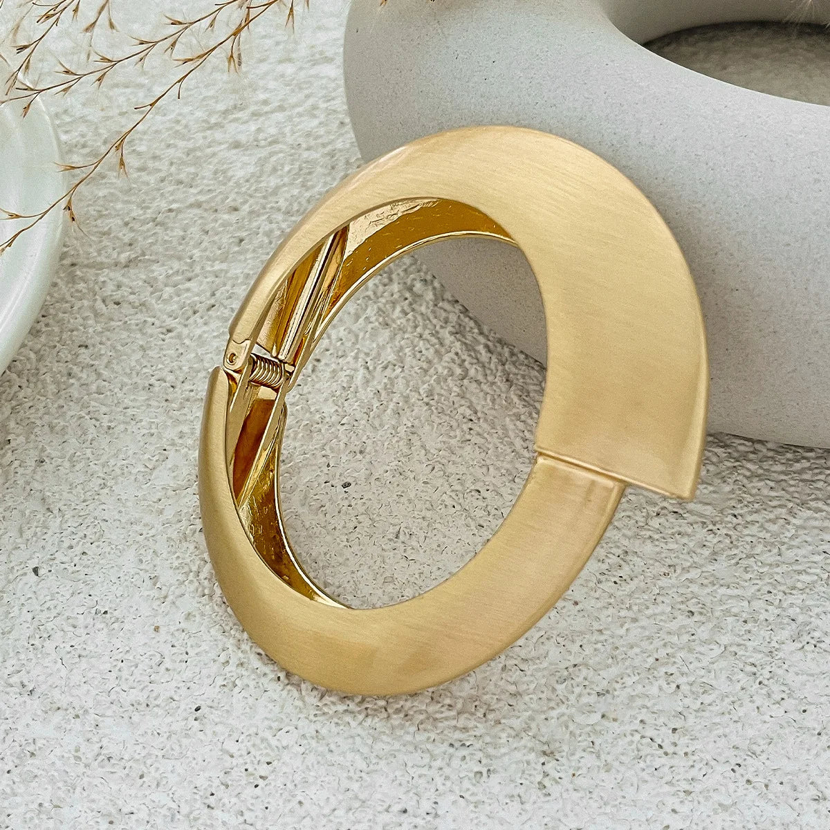 Chunky Heavy Wide Metal Water Drop Bangles