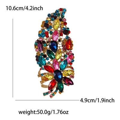 Glamorous Vibrant Rhinestone Flower Brooch