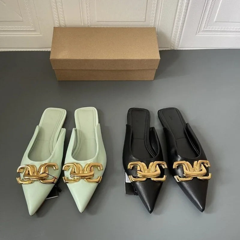 Fashionable Flat Pointed Toe Anti-Slip Casual Slippers