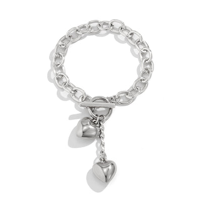 Women’s Chunky Chain Necklace with Shiny Lock & Key Pendant – Trendy Statement Jewelry for Fashion-Forward Looks