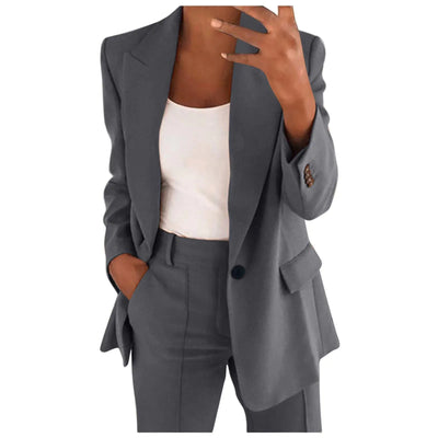 Urban Elegance Women's Blazer and Wide Pants Set