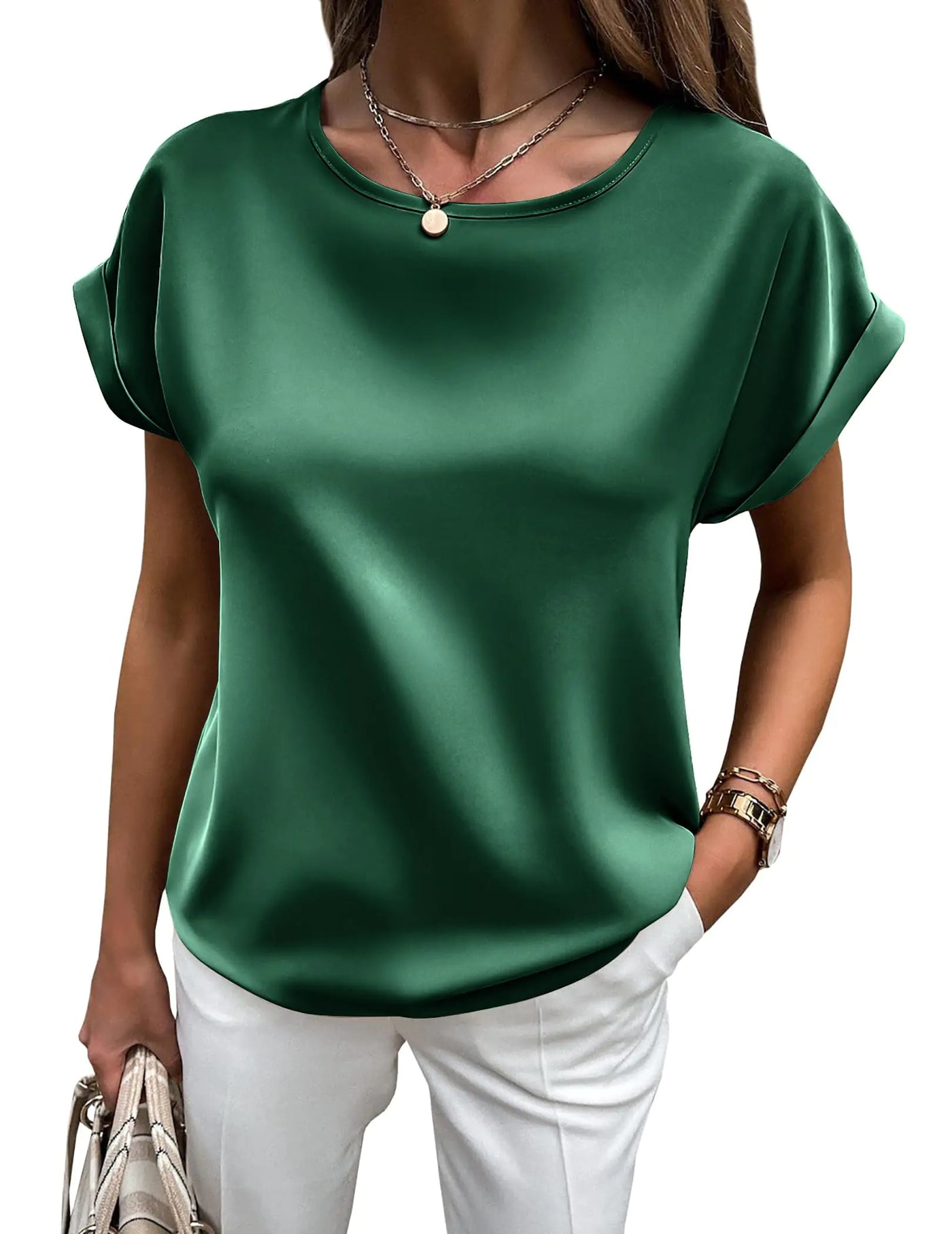 Elegant Silk Top - Light Breathable Satin Blouse