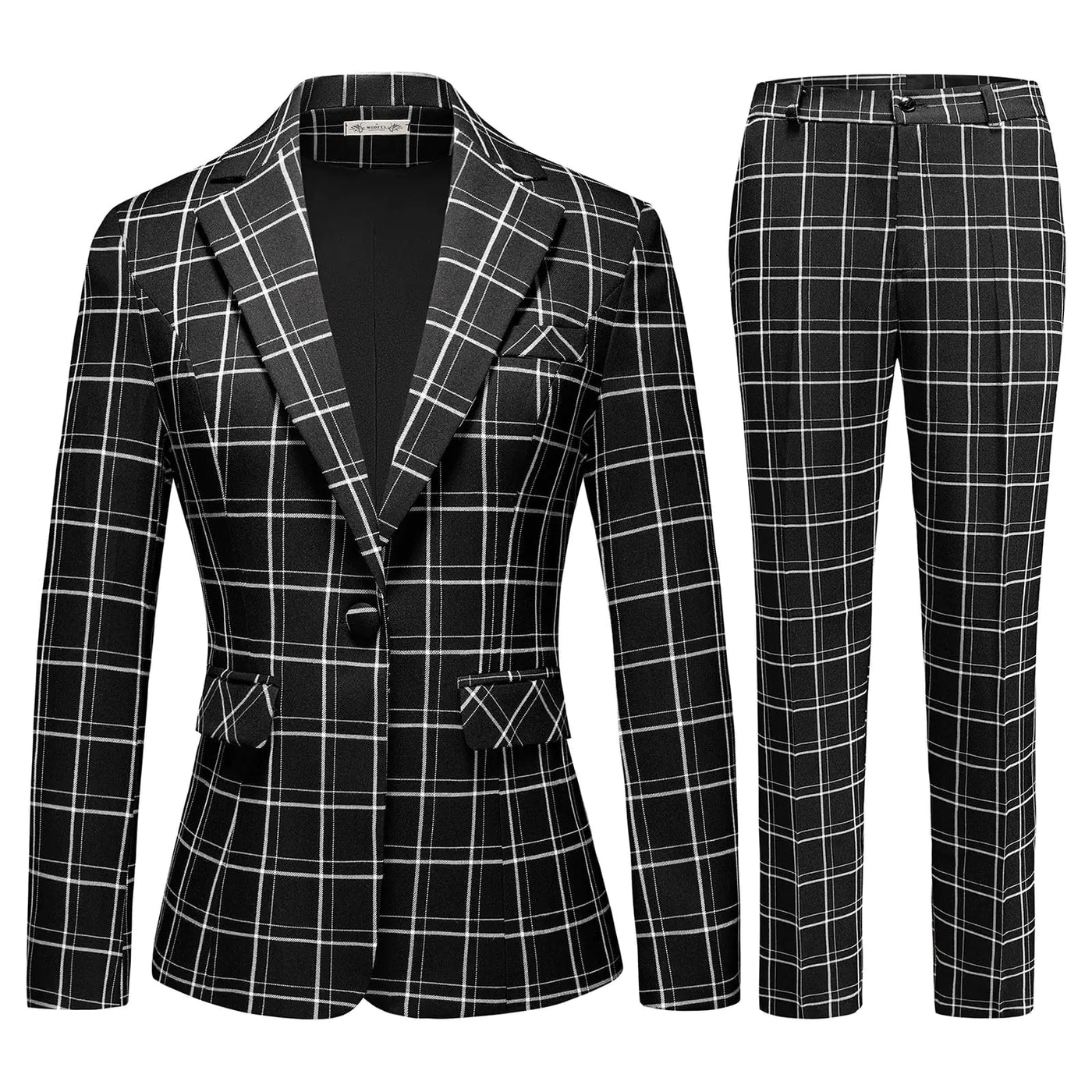 Elegance Femme Plaid Blazer & Pant Set