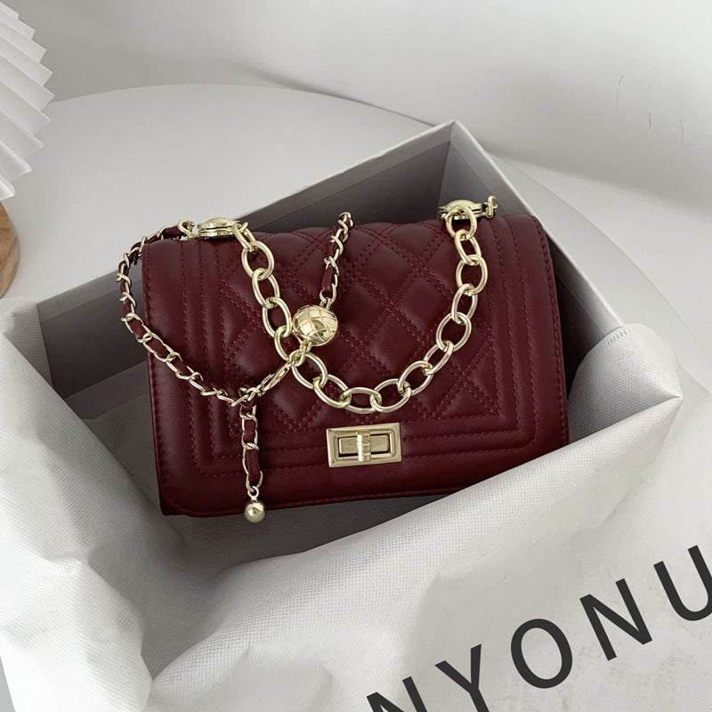Korean‑Inspired Chain Shoulder Bag – Women’s Trendy Western‑Style Mini Crossbody Purse