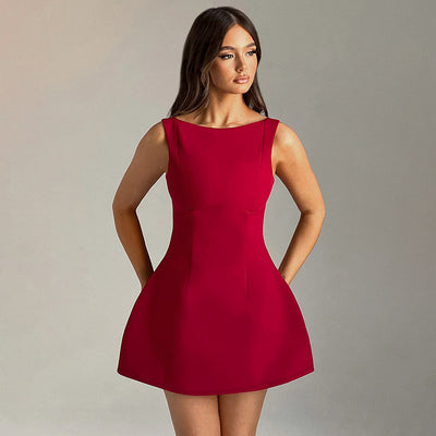 Sexy Slim-Fit Backless Mini Dress – Women’s Sleeveless Summer Bodycon Short Dress