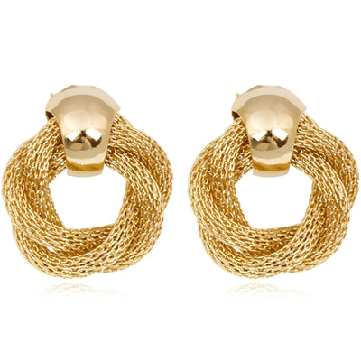Chic Geometric Gold Clip-On Earrings