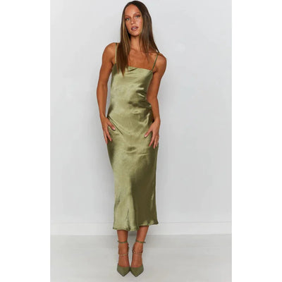 Soft Satin Sleeveless Dress