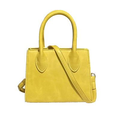 Chic Mini Faux Leather Crossbody Clutch - Yellow