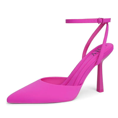 Hot Pink Pointed Toe Kitten Heels