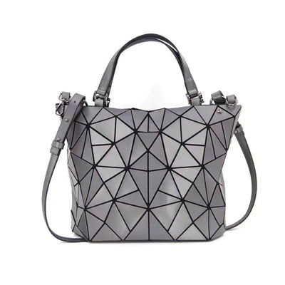 Geometric Handbag - Reflective Eco Leather Large Tote